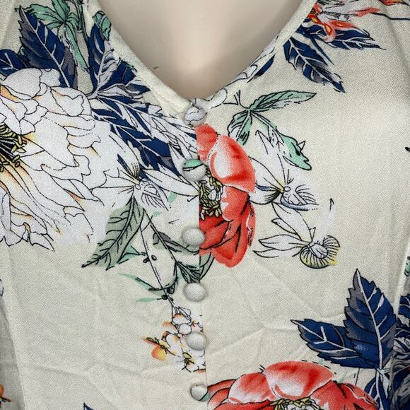 Minkpink Garden Party Halter Dress V-Neck Ivory Floral Size Medium - Picture 3 of 12